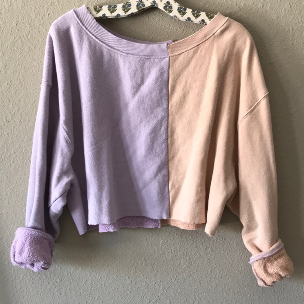 Free People Two-Tone Sweatshirt